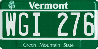 VT license plate WGI276