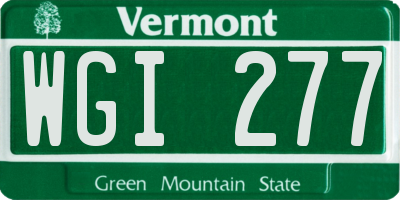 VT license plate WGI277