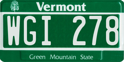 VT license plate WGI278