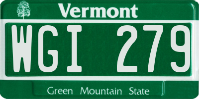 VT license plate WGI279