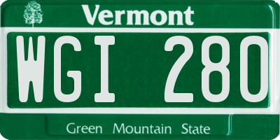 VT license plate WGI280