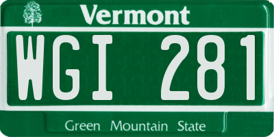 VT license plate WGI281