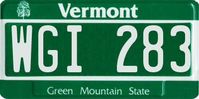 VT license plate WGI283