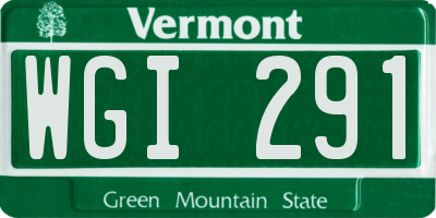 VT license plate WGI291