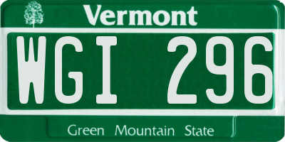 VT license plate WGI296