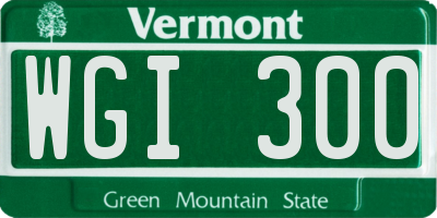 VT license plate WGI300
