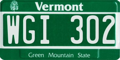 VT license plate WGI302