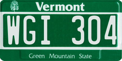 VT license plate WGI304