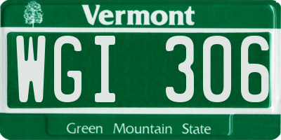 VT license plate WGI306