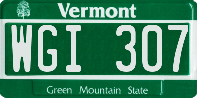 VT license plate WGI307