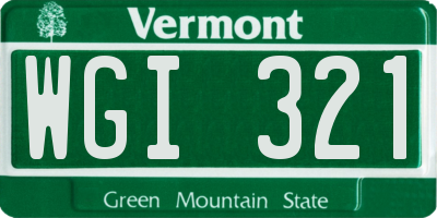 VT license plate WGI321