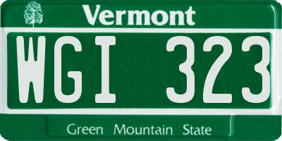 VT license plate WGI323