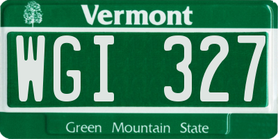 VT license plate WGI327
