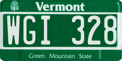 VT license plate WGI328