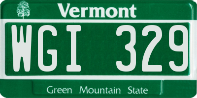 VT license plate WGI329