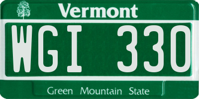 VT license plate WGI330