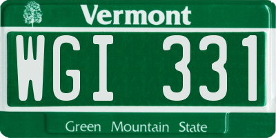 VT license plate WGI331