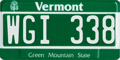 VT license plate WGI338