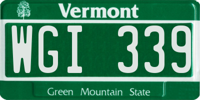 VT license plate WGI339