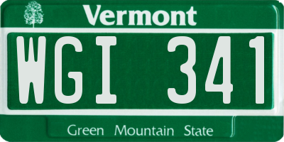 VT license plate WGI341