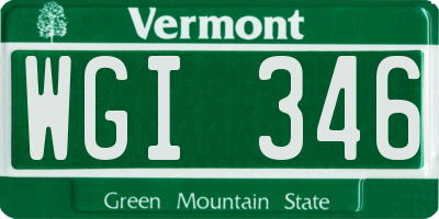 VT license plate WGI346