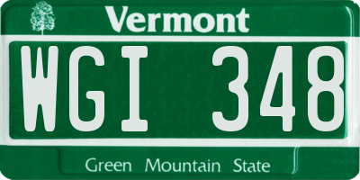 VT license plate WGI348