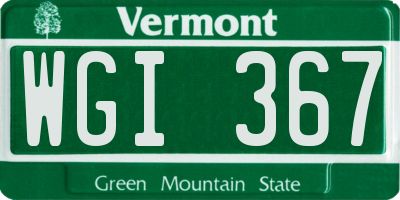 VT license plate WGI367