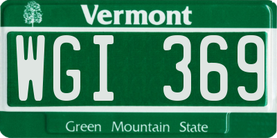 VT license plate WGI369