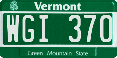 VT license plate WGI370