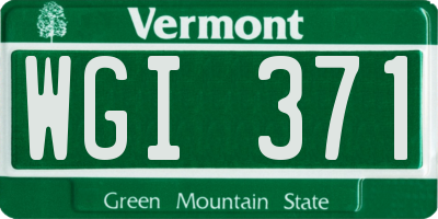 VT license plate WGI371