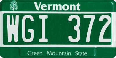 VT license plate WGI372