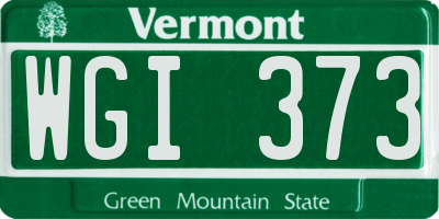 VT license plate WGI373