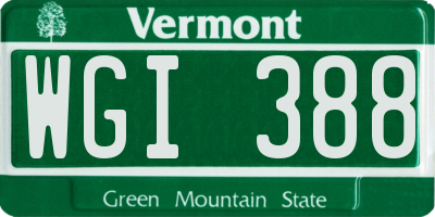 VT license plate WGI388
