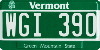 VT license plate WGI390