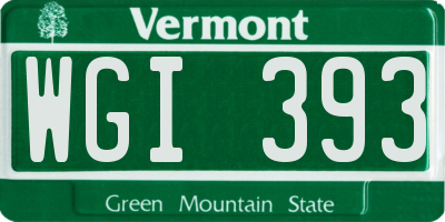 VT license plate WGI393