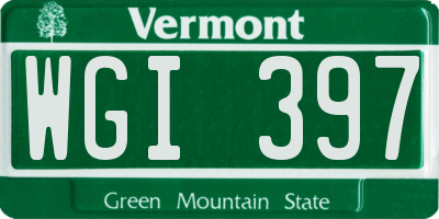 VT license plate WGI397