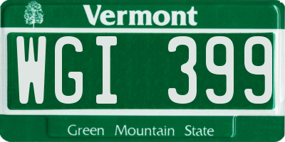 VT license plate WGI399