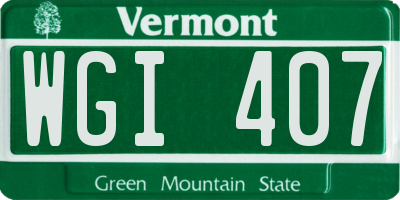 VT license plate WGI407