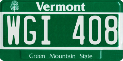 VT license plate WGI408