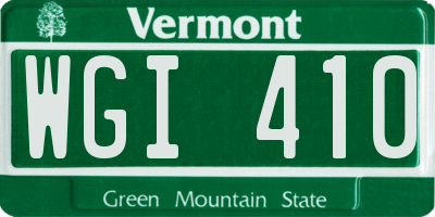 VT license plate WGI410
