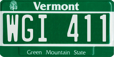 VT license plate WGI411
