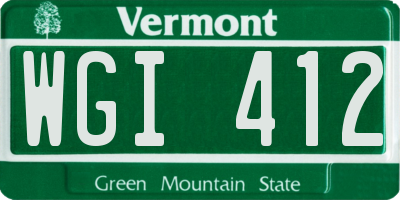 VT license plate WGI412