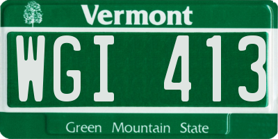 VT license plate WGI413