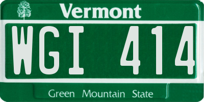 VT license plate WGI414