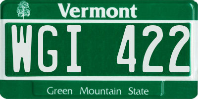 VT license plate WGI422
