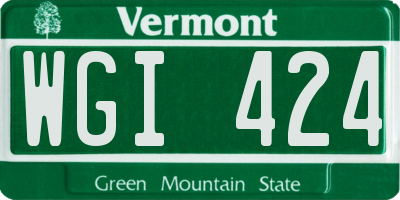 VT license plate WGI424