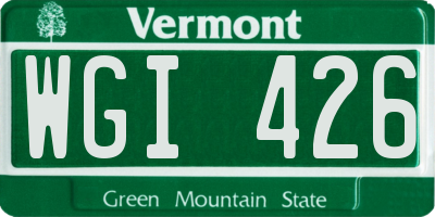VT license plate WGI426