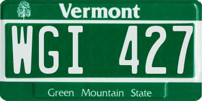 VT license plate WGI427