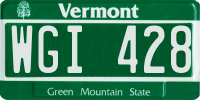 VT license plate WGI428