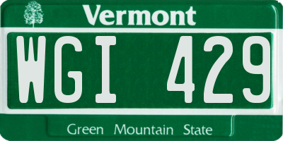 VT license plate WGI429